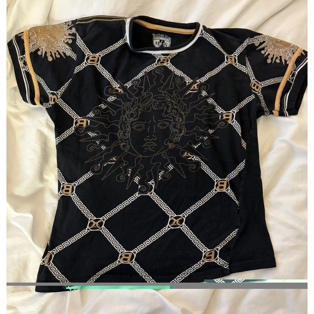 Bucheli Moda Italia Style Graphic Medusa Reverse Black Gold Size S Boys